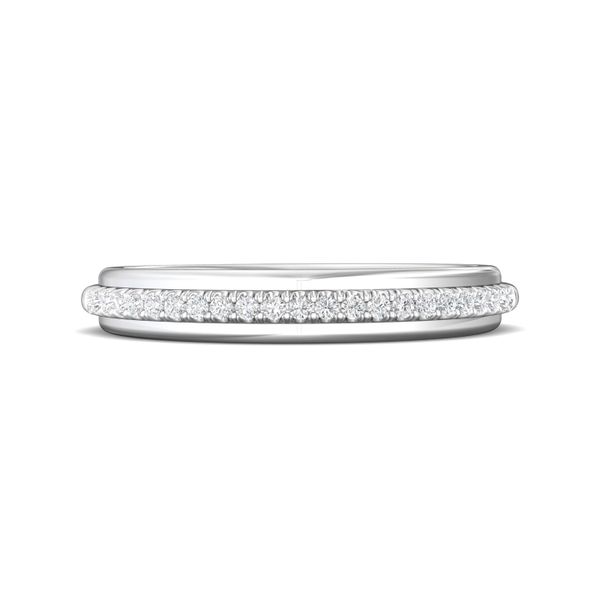 FlyerFit Micropave 14K White Gold Wedding Band  Wesche Jewelers Melbourne, FL