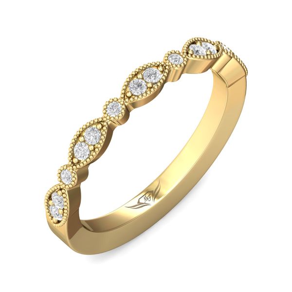 FlyerFit Micropave 18K Yellow Gold Wedding Band  Image 5 Wesche Jewelers Melbourne, FL