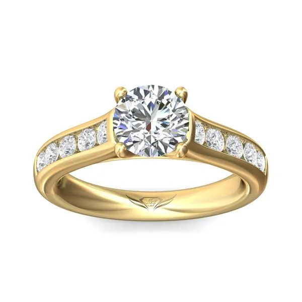 FlyerFit Channel/Shared Prong 14K Yellow Gold Engagement Ring G-H VS2-SI1