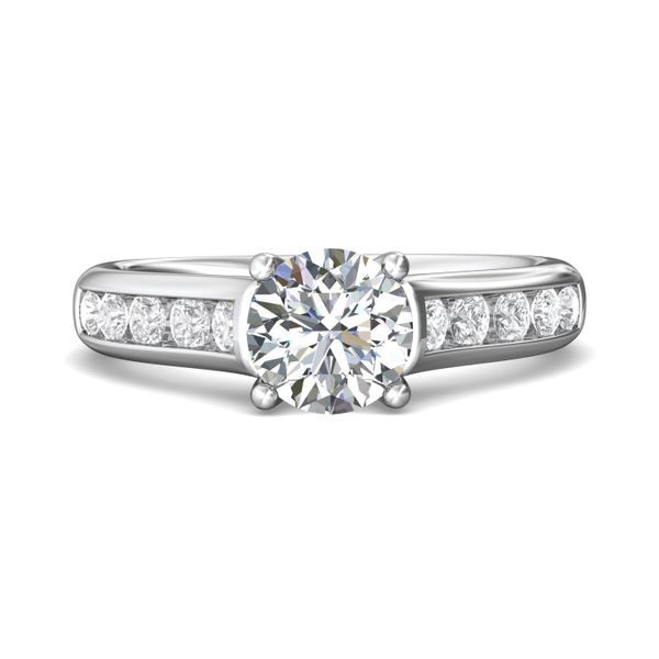 18K White Gold FlyerFit Channel and Shared Prong Engagement Ring Becky Beauchine Kulka Diamonds and Fine Jewelry Okemos, MI