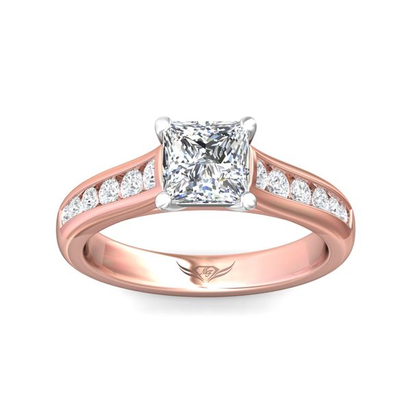 Flyerfit Channel/Shared Prong 14K Pink Gold Shank And White Gold Top Engagement Ring G-H VS2-SI1 Image 2 Becky Beauchine Kulka Diamonds and Fine Jewelry Okemos, MI