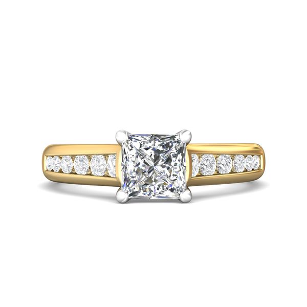 Flyerfit Channel/Shared Prong 18K Yellow Gold Shank And White Gold Top Engagement Ring H-I SI2 Grogan Jewelers Florence, AL