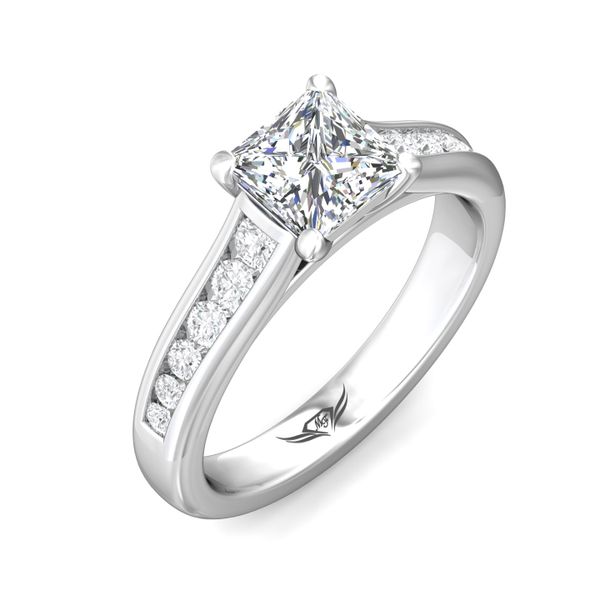 Flyerfit Channel/Shared Prong 18K White Gold Engagement Ring H-I SI2 Image 5 Wesche Jewelers Melbourne, FL