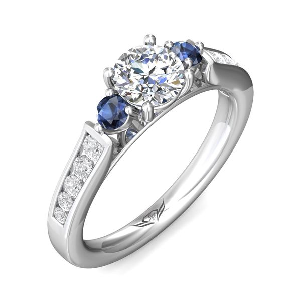 18K White Gold FlyerFit Three Stone Engagement Ring Image 5 Valentine's Fine Jewelry Dallas, PA