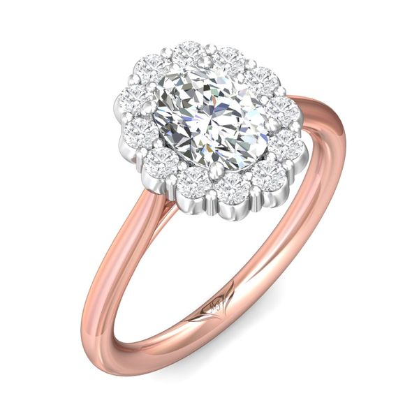FlyerFit Solitaire 18K Pink Gold Shank And White Gold Top Engagement Ring