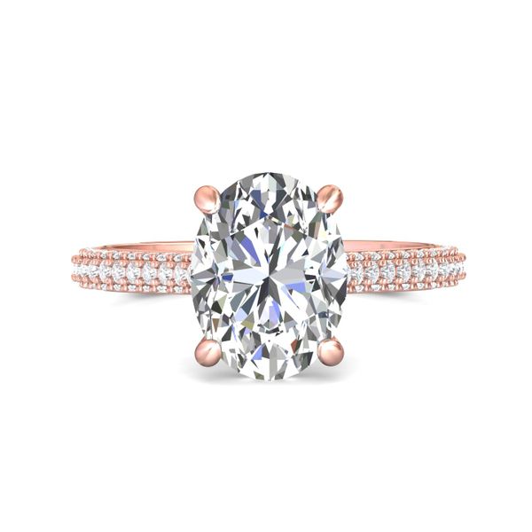 Flyerfit Micropave 14K Pink Gold Engagement Ring H-I SI1 Grogan Jewelers Florence, AL