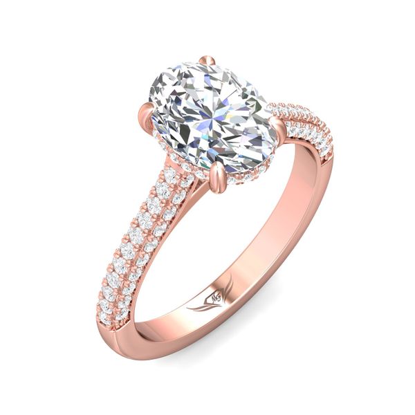 Flyerfit Micropave 14K Pink Gold Engagement Ring H-I SI2 Image 5 Grogan Jewelers Florence, AL