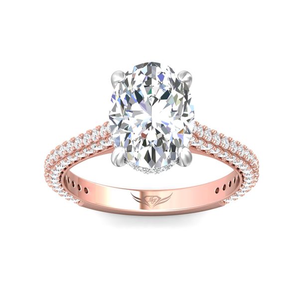 Flyerfit Micropave 14K Pink Gold Shank And White Gold Top Engagement Ring H-I SI1 Image 2 Grogan Jewelers Florence, AL