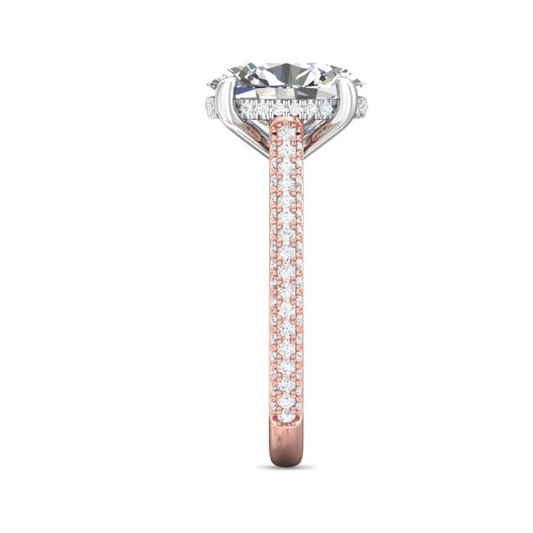 Flyerfit Micropave 18K Pink Gold Shank And White Gold Top Engagement Ring G-H VS2-SI1 Image 4 Becky Beauchine Kulka Diamonds and Fine Jewelry Okemos, MI