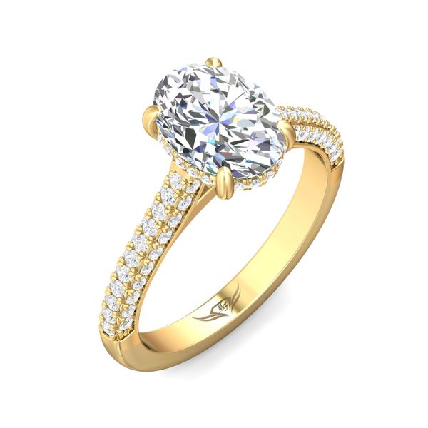 Flyerfit Micropave 14K Yellow Gold Engagement Ring H-I SI1 Image 5 Valentine's Fine Jewelry Dallas, PA