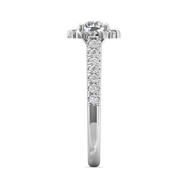 Platinum FlyerFit Micropave Halo Engagement Ring Image 4 Becky Beauchine Kulka Diamonds and Fine Jewelry Okemos, MI