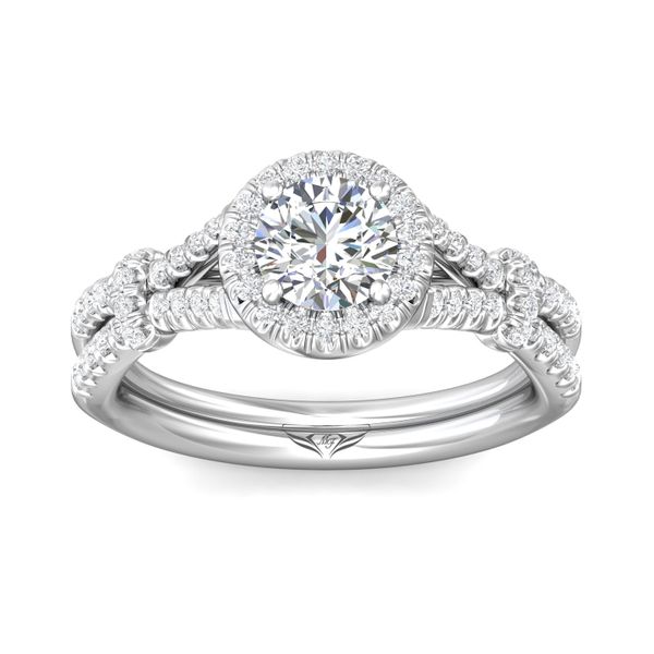 18K White Gold FlyerFit Split Shank Engagement Ring Image 2 Cornell's Jewelers Rochester, NY