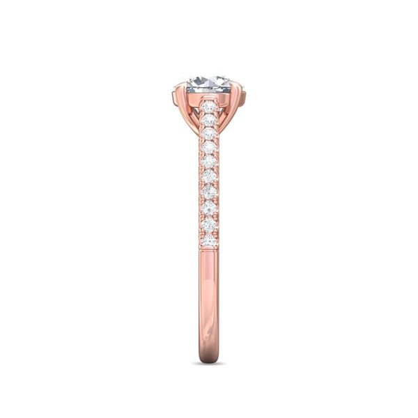FlyerFit Micropave 14K Pink Gold Engagement Ring  Image 4 Becky Beauchine Kulka Diamonds and Fine Jewelry Okemos, MI