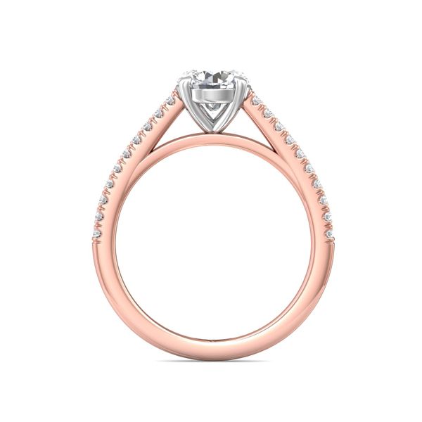 FlyerFit Micropave 14K Pink Gold Shank And White Gold Top Engagement Ring  Image 3 Becky Beauchine Kulka Diamonds and Fine Jewelry Okemos, MI