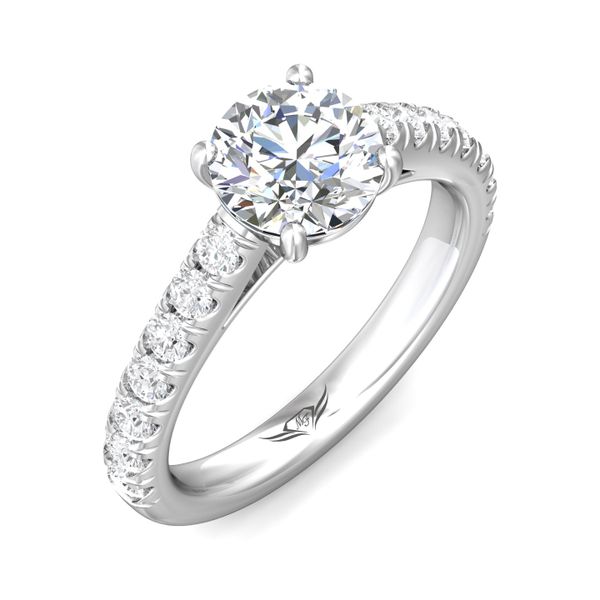 Platinum FlyerFit Micropave Engagement Ring Image 5 Valentine's Fine Jewelry Dallas, PA