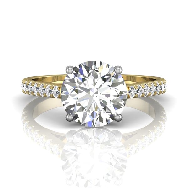 Flyerfit Micropave 18K Yellow Gold Shank And Platinum Top Engagement Ring H-I SI1 Grogan Jewelers Florence, AL