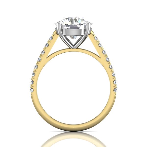 Flyerfit Micropave 18K Yellow Gold Shank And Platinum Top Engagement Ring H-I SI2 Image 3 Wesche Jewelers Melbourne, FL
