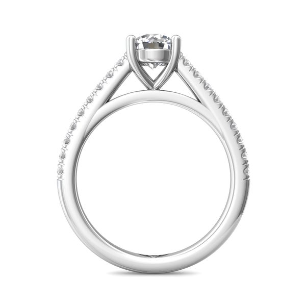18K White Gold FlyerFit Micropave Engagement Ring Image 3 Becky Beauchine Kulka Diamonds and Fine Jewelry Okemos, MI