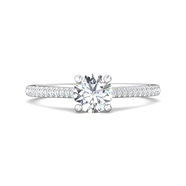 14K White Gold FlyerFit Micropave Engagement Ring Becky Beauchine Kulka Diamonds and Fine Jewelry Okemos, MI