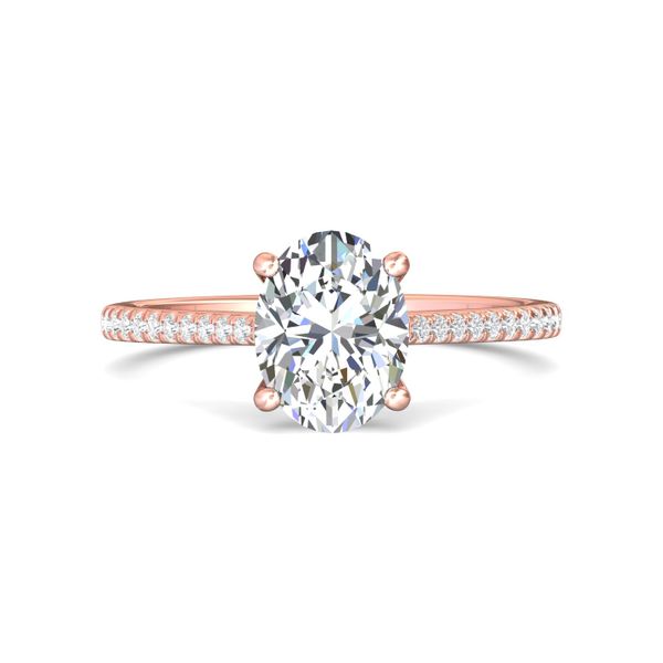 FlyerFit Micropave 14K Pink Gold Engagement Ring  Wesche Jewelers Melbourne, FL