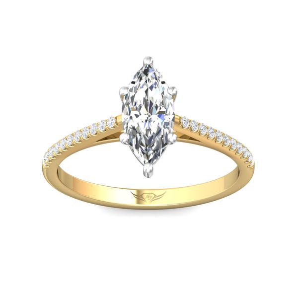 FlyerFit Micropave 14K Yellow and 14K White Gold Engagement Ring  Image 2 Wesche Jewelers Melbourne, FL