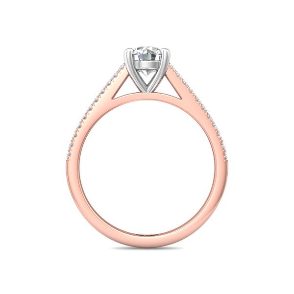 FlyerFit Micropave 14K Pink Gold Shank And White Gold Top Engagement Ring  Image 3 Becky Beauchine Kulka Diamonds and Fine Jewelry Okemos, MI
