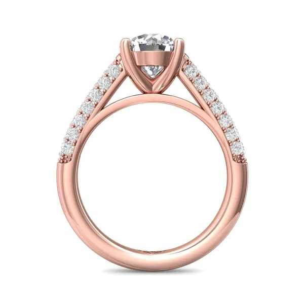 Flyerfit Micropave 18K Pink Gold Engagement Ring H-I SI1 | Wesche