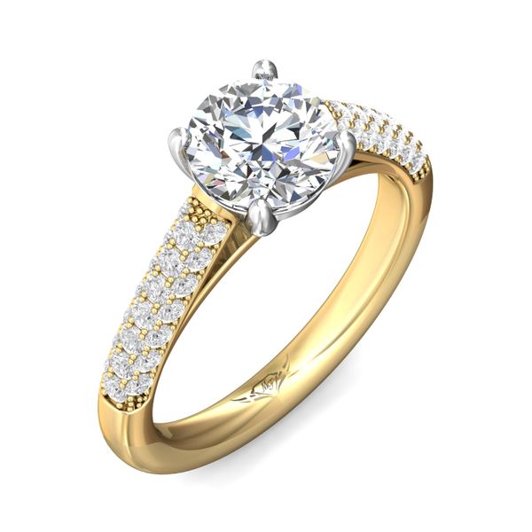 FlyerFit Micropave 14K Yellow and 14K White Gold Engagement Ring  Image 5 Grogan Jewelers Florence, AL
