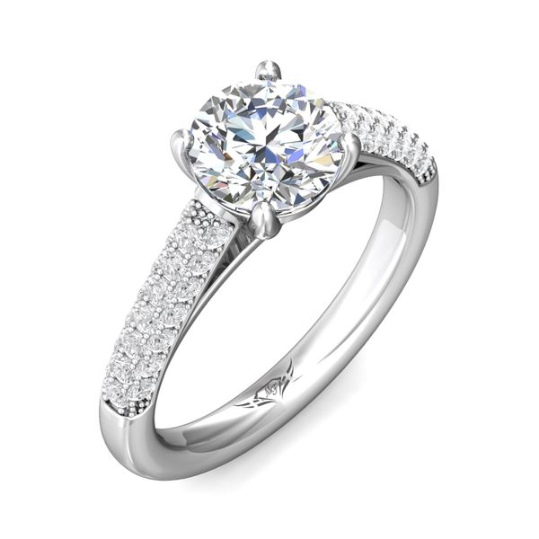 18K White Gold FlyerFit Micropave Engagement Ring Image 5 Becky Beauchine Kulka Diamonds and Fine Jewelry Okemos, MI