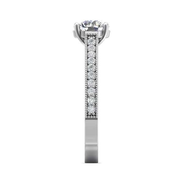Platinum FlyerFit Micropave Engagement Ring Image 4 Valentine's Fine Jewelry Dallas, PA