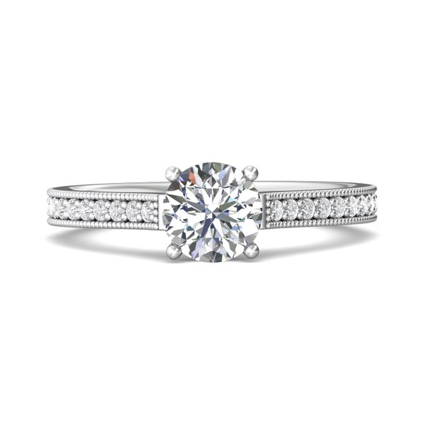 18K White Gold FlyerFit Micropave Engagement Ring Valentine's Fine Jewelry Dallas, PA