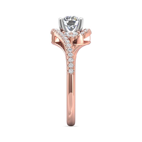 Flyerfit Micropave 14K Pink Gold Shank And White Gold Top Engagement Ring G-H VS2-SI1 Image 4 Christopher's Fine Jewelry Pawleys Island, SC