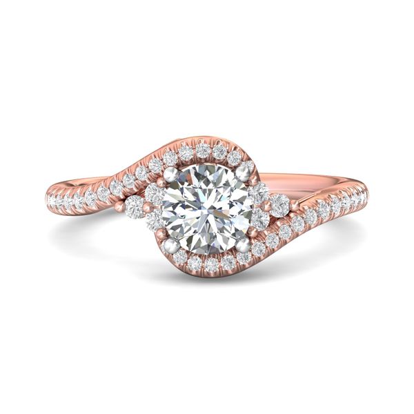 Flyerfit Micropave 18K Pink Gold Shank And White Gold Top Engagement Ring G-H VS2-SI1 Christopher's Fine Jewelry Pawleys Island, SC