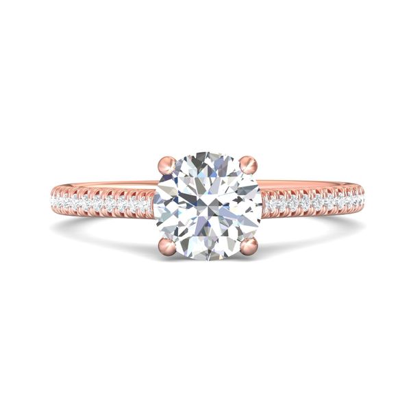 FlyerFit Micropave 14K Pink Gold Engagement Ring  Becky Beauchine Kulka Diamonds and Fine Jewelry Okemos, MI