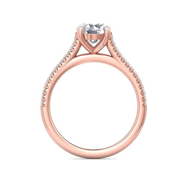 FlyerFit Micropave 14K Pink Gold Engagement Ring  Image 3 Becky Beauchine Kulka Diamonds and Fine Jewelry Okemos, MI