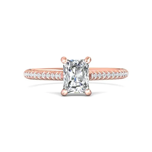 Flyerfit Micropave 18K Pink Gold Engagement Ring H-I SI1 | Wesche