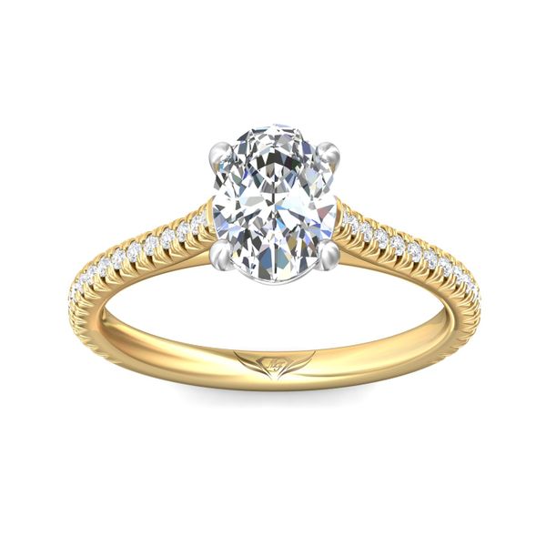 Flyerfit Micropave 18K Yellow Gold Shank And White Gold Top Engagement Ring H-I SI1 Image 2 Grogan Jewelers Florence, AL