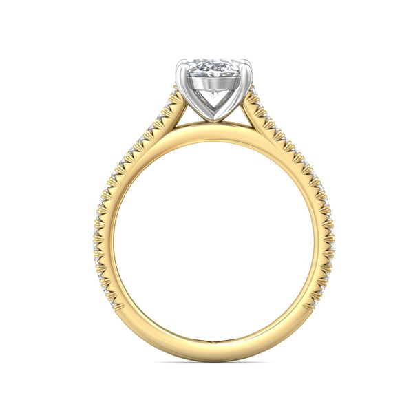 Flyerfit Micropave 18K Yellow Gold Shank And White Gold Top Engagement Ring H-I SI1 Image 3 Grogan Jewelers Florence, AL