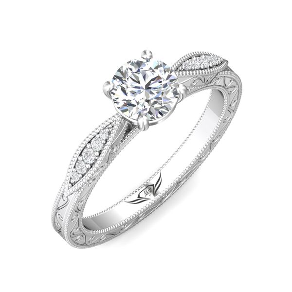 Platinum FlyerFit Vintage Engagement Ring Image 5 Valentine's Fine Jewelry Dallas, PA