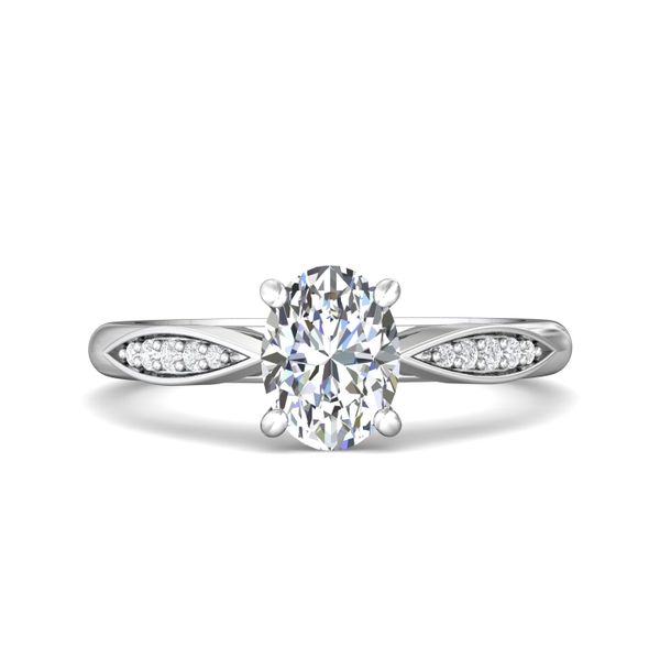 Flyerfit Micropave Platinum Engagement Ring H-I SI2 Wesche Jewelers Melbourne, FL