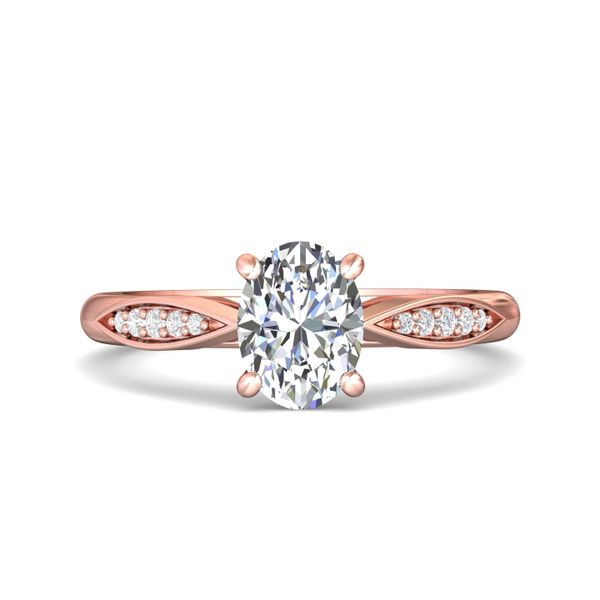 Flyerfit Micropave 18K Pink Gold Engagement Ring G-H VS2-SI1 Becky Beauchine Kulka Diamonds and Fine Jewelry Okemos, MI