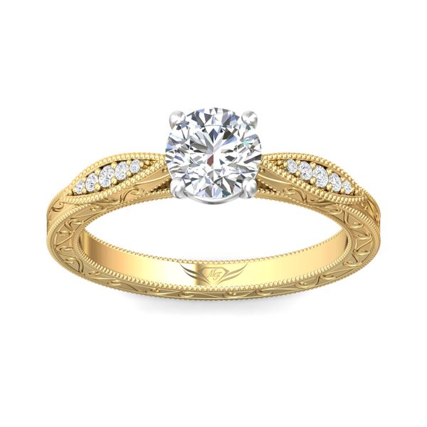 FlyerFit Vintage 18K Yellow Gold Shank And White Gold Top Engagement Ring  Image 2 Grogan Jewelers Florence, AL