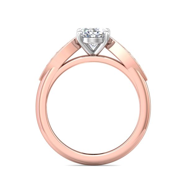 Flyerfit Micropave 18K Pink Gold Shank And White Gold Top Engagement Ring G-H VS2-SI1 Image 3 Christopher's Fine Jewelry Pawleys Island, SC