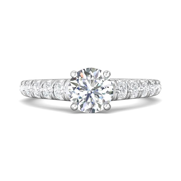 Platinum FlyerFit Micropave Engagement Ring Valentine's Fine Jewelry Dallas, PA