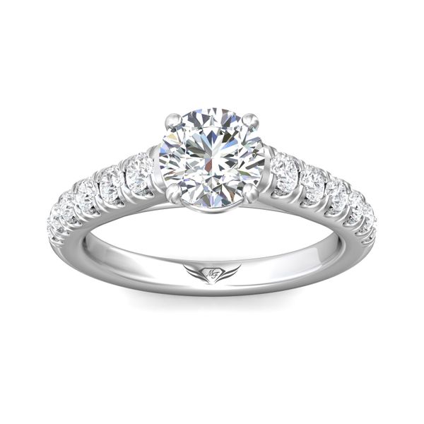 14K White Gold FlyerFit Micropave Engagement Ring Image 2 Valentine's Fine Jewelry Dallas, PA