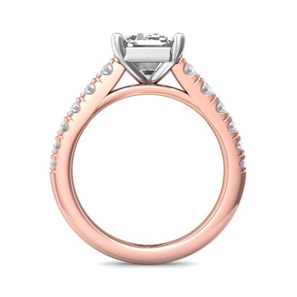 FlyerFit Micropave 14K Pink Gold Shank And White Gold Top Engagement Ring  Image 3 Grogan Jewelers Florence, AL