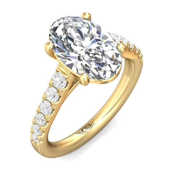 Flyerfit Micropave 18K Yellow Gold Engagement Ring H-I SI2
