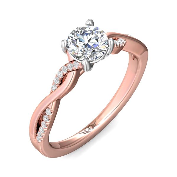 FlyerFit Split Shank 14K Pink Gold Shank And White Gold Top Engagement Ring  Image 5 Becky Beauchine Kulka Diamonds and Fine Jewelry Okemos, MI