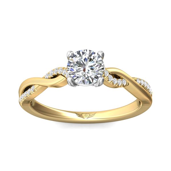 FlyerFit Split Shank 14K Yellow and 14K White Gold Engagement Ring  Image 2 Becky Beauchine Kulka Diamonds and Fine Jewelry Okemos, MI