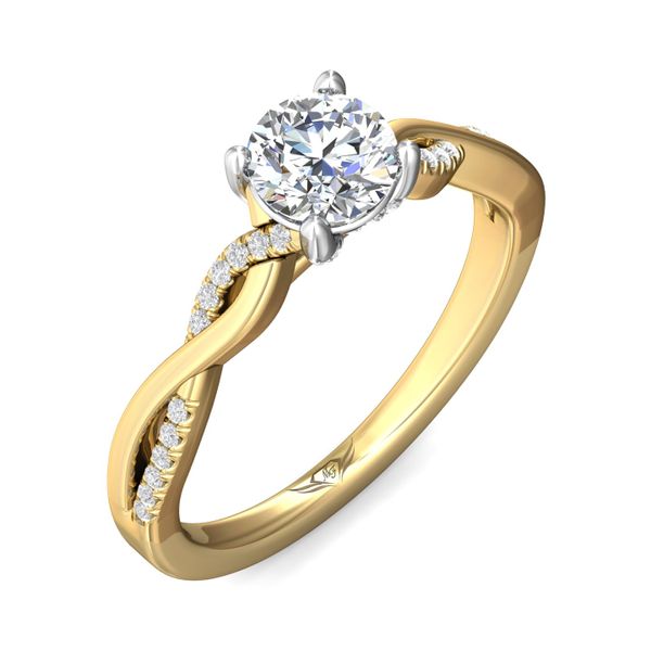 FlyerFit Split Shank 14K Yellow and 14K White Gold Engagement Ring  Image 5 Becky Beauchine Kulka Diamonds and Fine Jewelry Okemos, MI